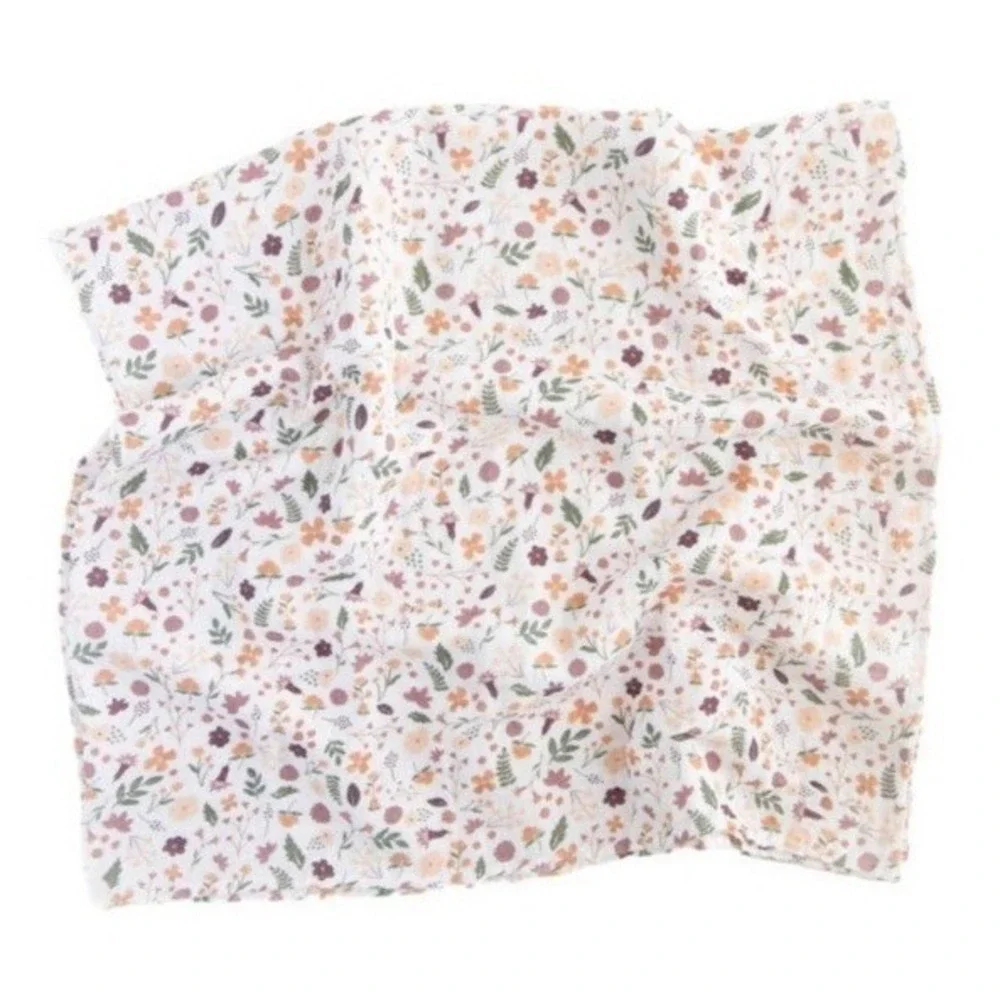 Red‎ Rovr 2-pack Organic Cotton Muslin Swaddle Blankets Mauve Meadow Botanical